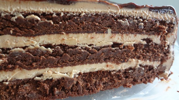Chocolate peanut butter layer torte
