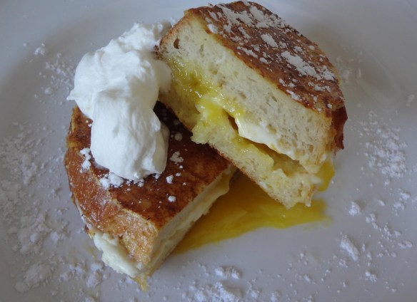 Lemon curd stuffed french toast